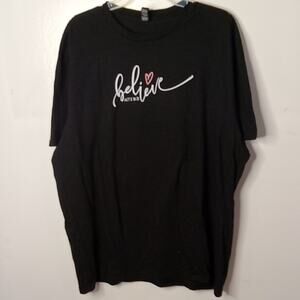 District Women's size 3X believe Black Graphic T-Shirt. Atleisure,Comfortable